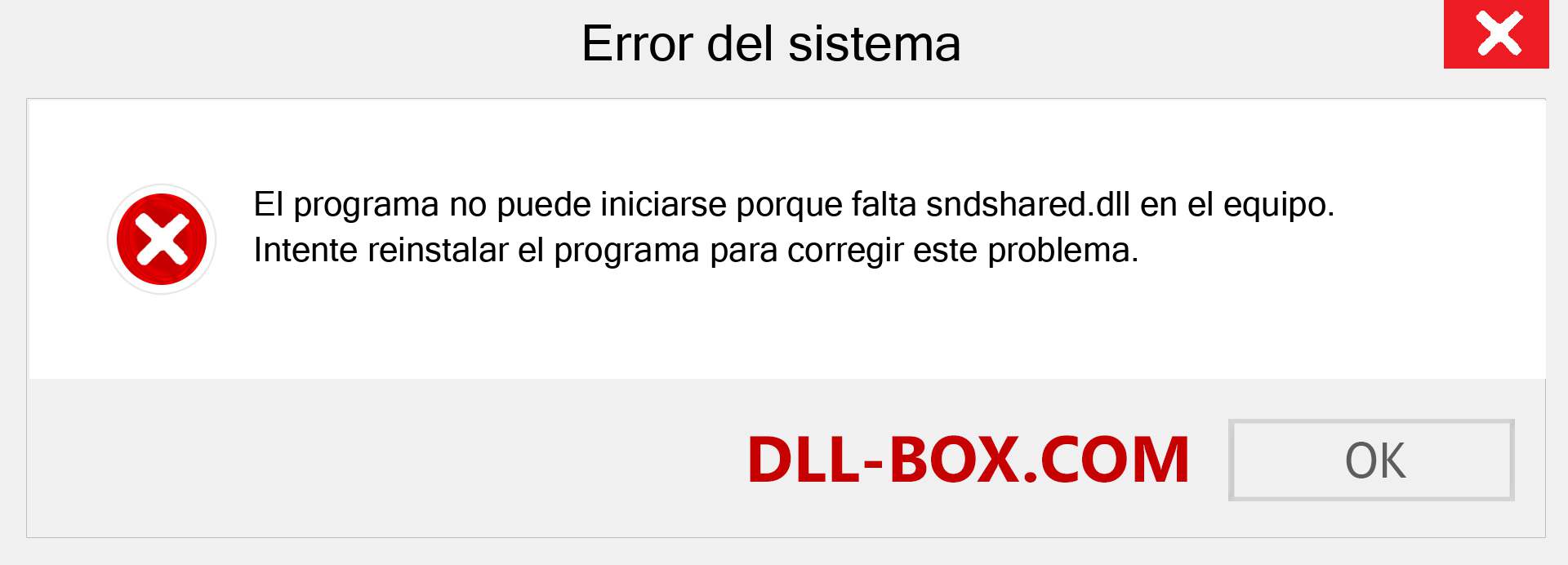 ¿Falta el archivo sndshared.dll ?. Descargar para Windows 7, 8, 10 - Corregir sndshared dll Missing Error en Windows, fotos, imágenes